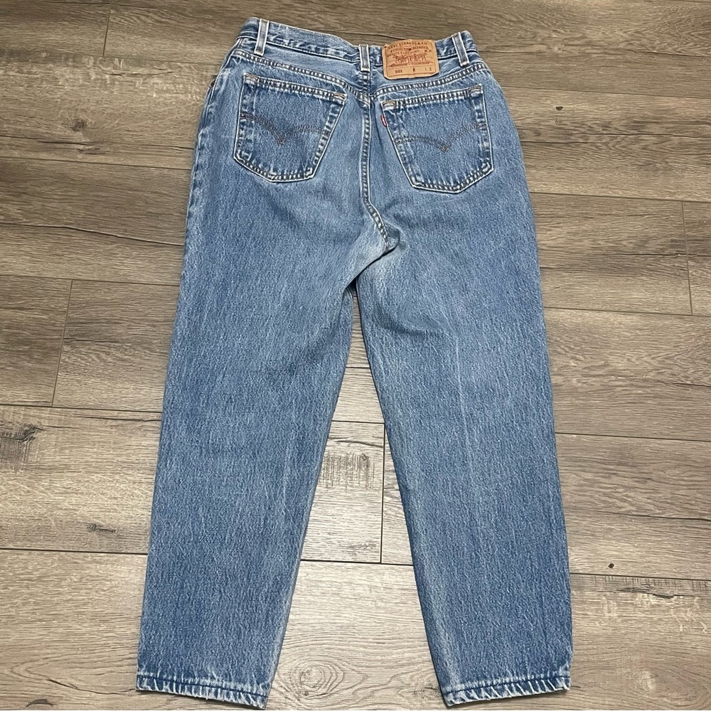 Levis Jeans Womens Blue 501 Button Fly Denim Made in USA 90s Vintage 11 Short